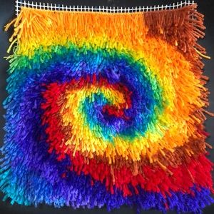 tie dye latch hook (already latched)